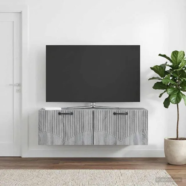 vidaXL Wandbeugel TV-kast Grijs sonoma 98 x 31 x 30 cm Bewerkt hout