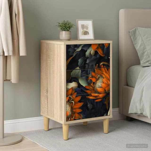 vidaXL Nachtkastje LOCHEM Sonoma Eiken 36 x 33 x 60 cm Bewerkt hout Bruin