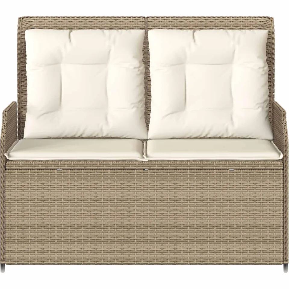 vidaXL Tuinbank Beige poly rattan, foto 4