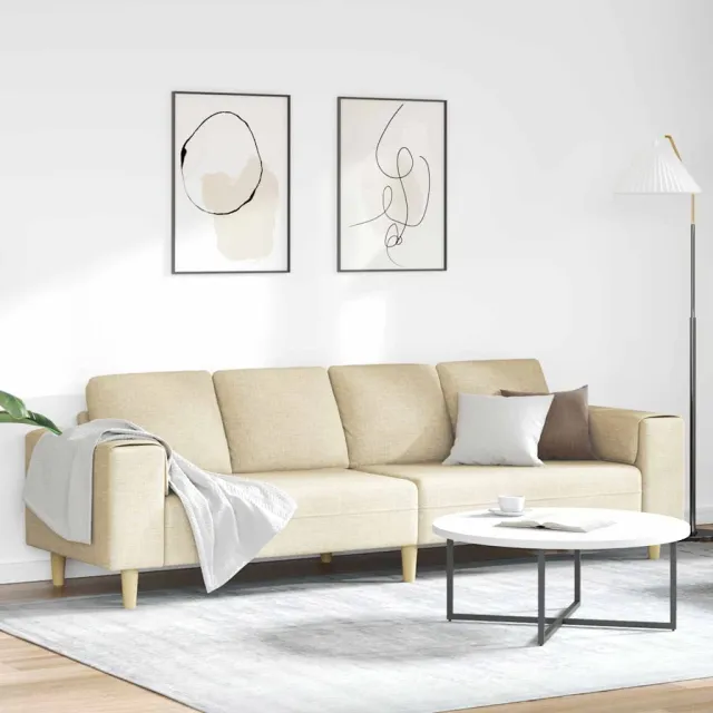 vidaXL Woonkamer Bank Crème 250 x 77 x 76 cm Polyester