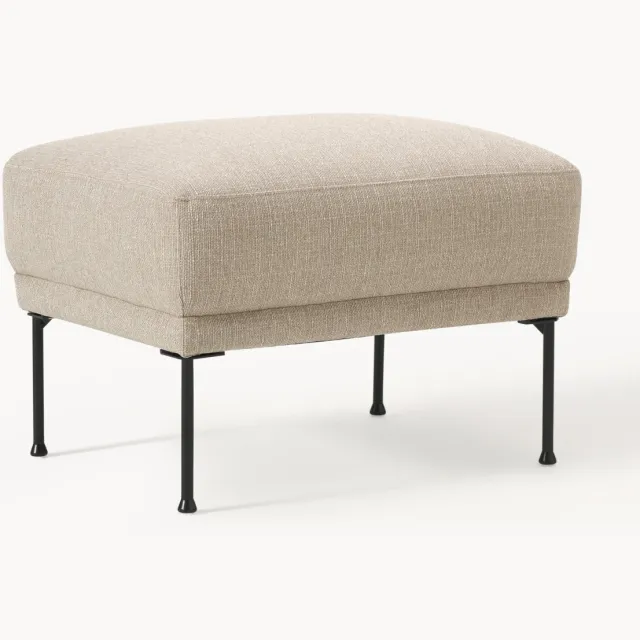 Westwing Collection Voetenbank Fluente met metalen poten Beige