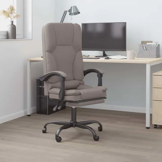 vidaXL Kantoorstoel massage verstelbaar stof taupe