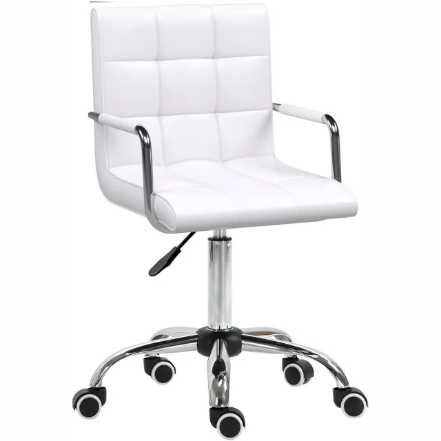 Homcom Bureaustoel - Metaal - 52,5x54x99cm - Wit
