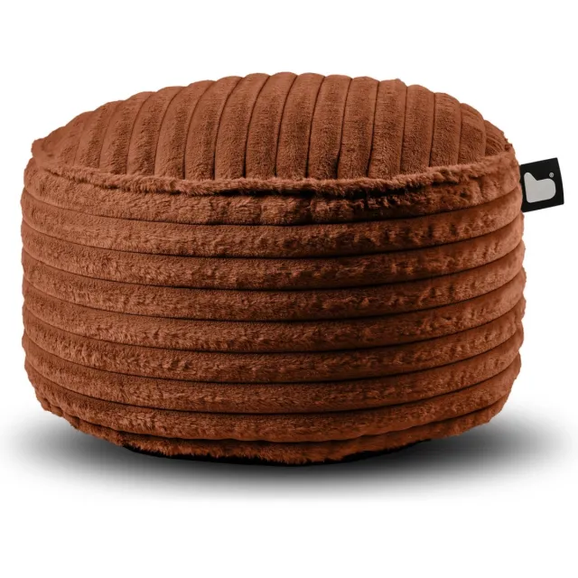 Extreme Lounging b-poufe cord - poef rond - voor binnen - zachte & comfortabele stof 60x40cm - amber bruin