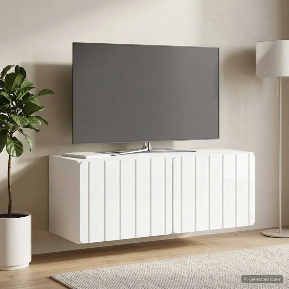 vidaXL Wandbeugel TV-kast 78,5 x 31 x 30 cm Hoogglans Wit Bewerkt hout, foto 4