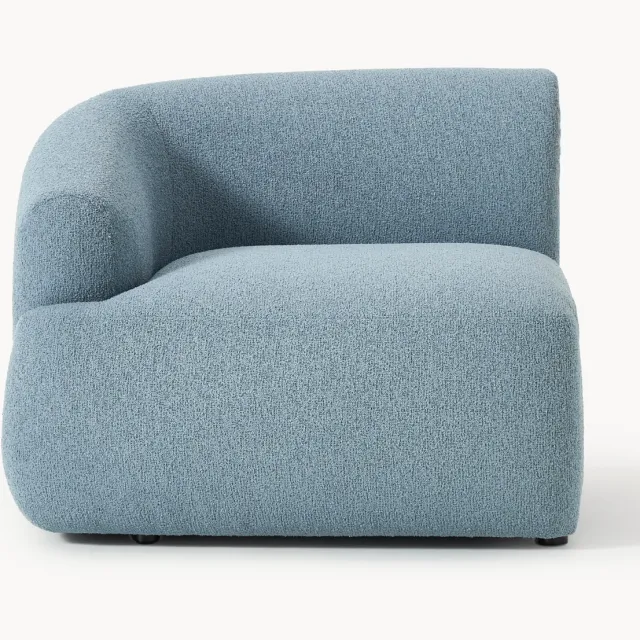 Westwing Collection Bouclé hoekmodule Sofia Blauw