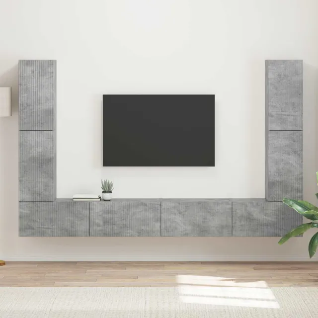 vidaXL Tv-meubelset 8 st 31 x 30 x 60 cm Beton Grijs