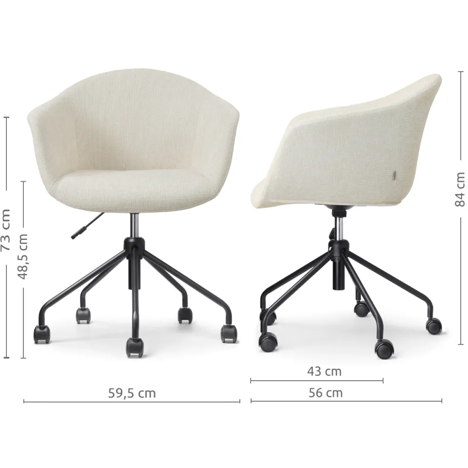 Nolon Nout-Otis bureaustoel cottonbeige - zwart onderstel, foto 2