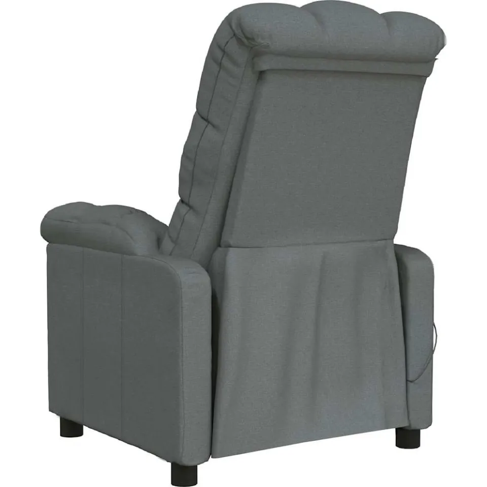 vidaXL Massagestoel stof donkergrijs grijs, foto 4