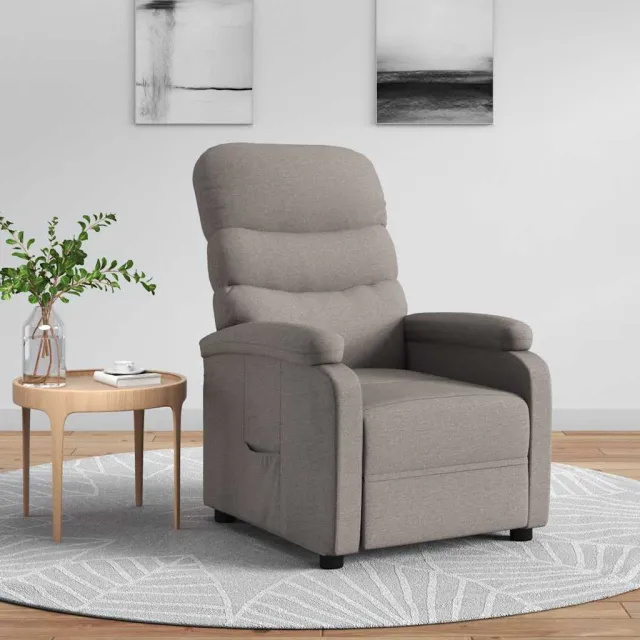vidaXL Fauteuil verstelbaar stof taupe