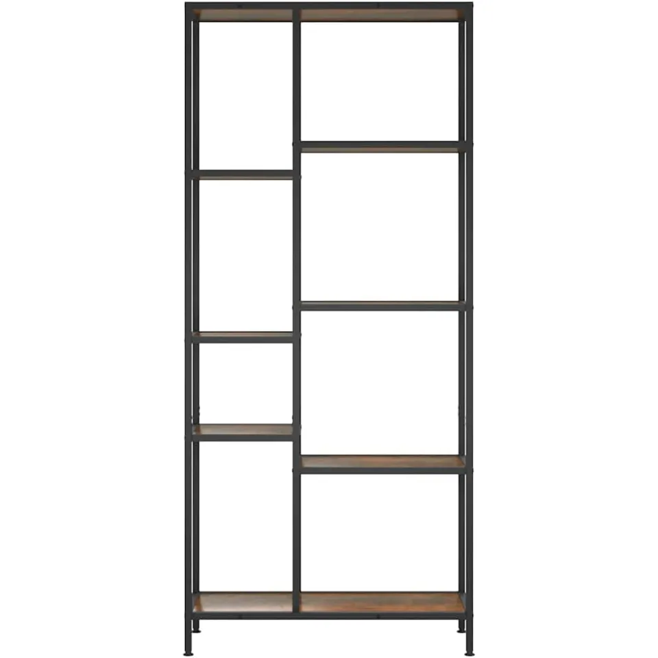 vidaXL Boekenkast 80x30x180 cm staal en bewerkt hout bruin
