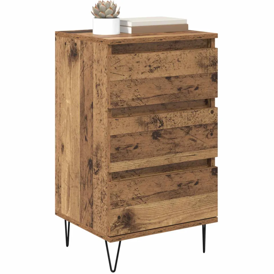 vidaXL Dressoir Oud Hout 40 x 35 x 70 cm Gemonteerd hout en ijzer bruin