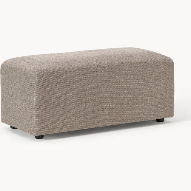 Westwing Collection Voetenbank Melva, B 99 x D 42 cm Taupe