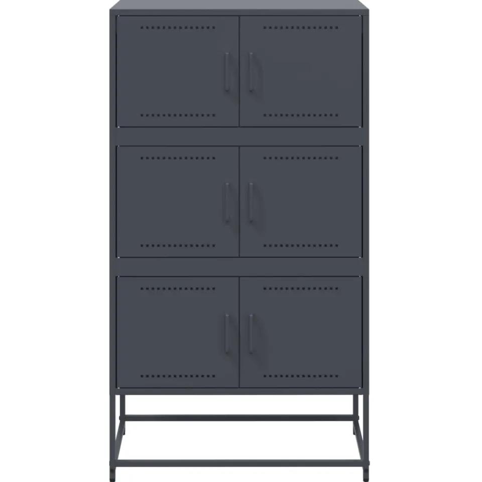 vidaXL Dressoir 68,5x38,5x123,5 cm staal antracietkleurig, foto 4