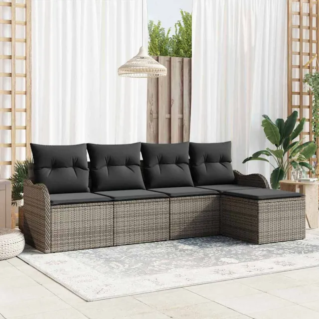 vidaXL Tuin Sofa Set 5 st Grijs poly rattan, foto 2