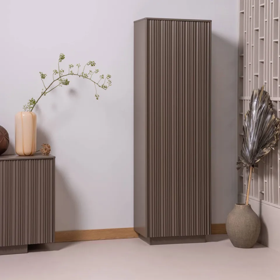 WOOOD Nova Hoge Kast - Grenen - Truffel Bruin - 215x67x40, foto 4