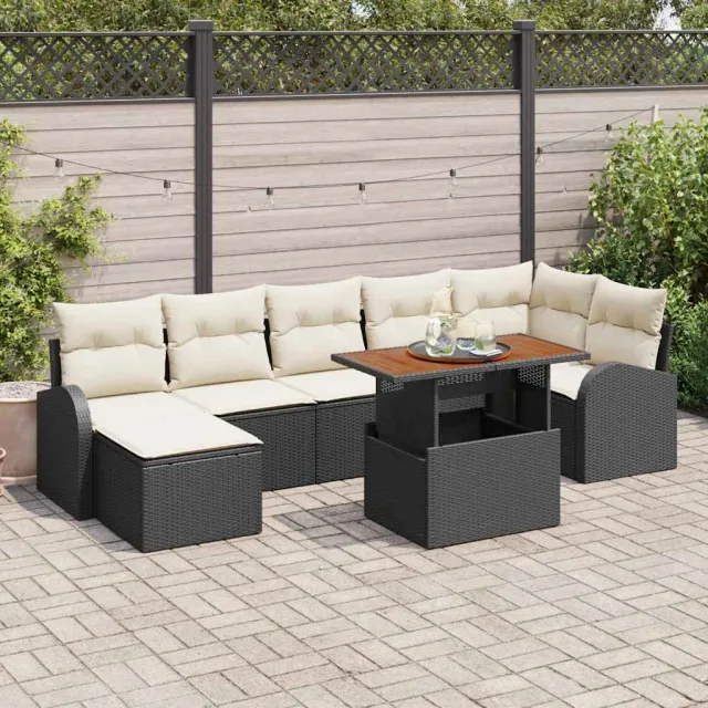 vidaXL Tuin Sofa Set 8 st Zwart Poly riet, foto 2