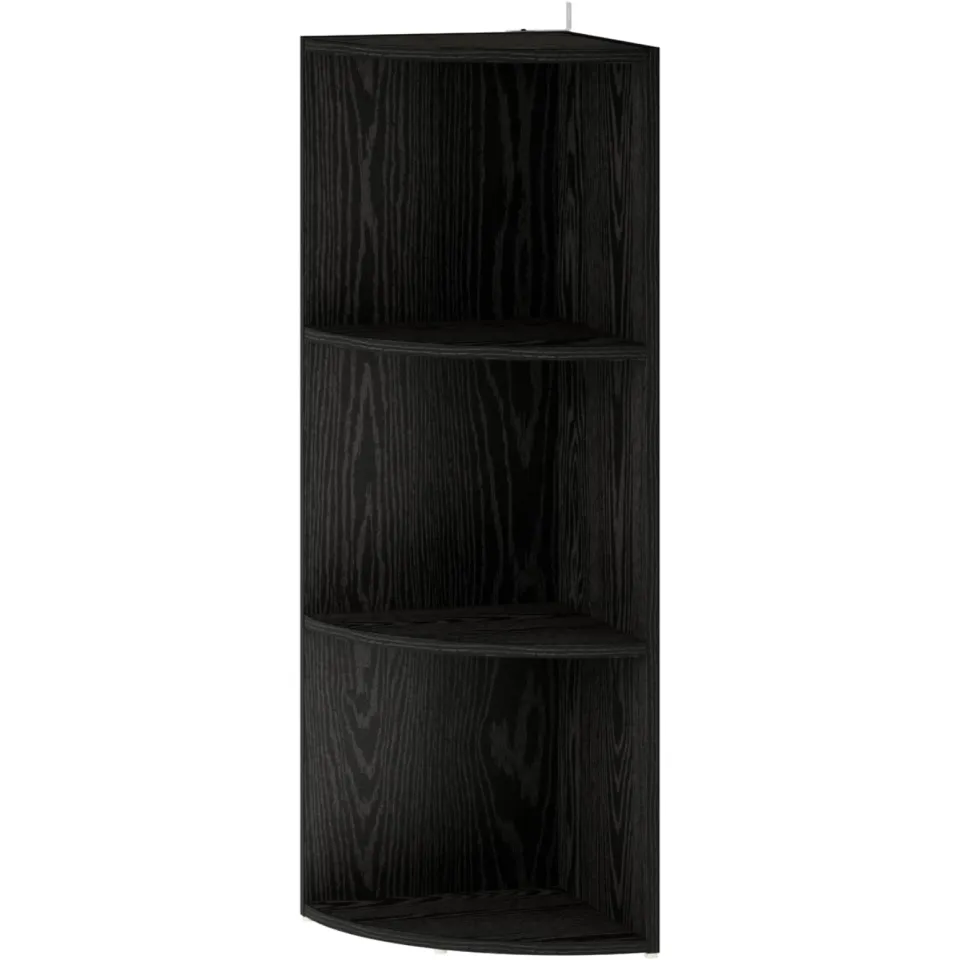vidaXL Hoekplank 3-laags 41,5 x 41,5 x 107,5 cm Bewerkt hout zwart, foto 3