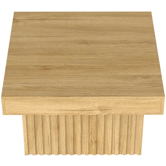 SONNENH Salontafel - Houtlook met MDF-onderstel - 79 x 79 x 46 cm - Naturel houtlook