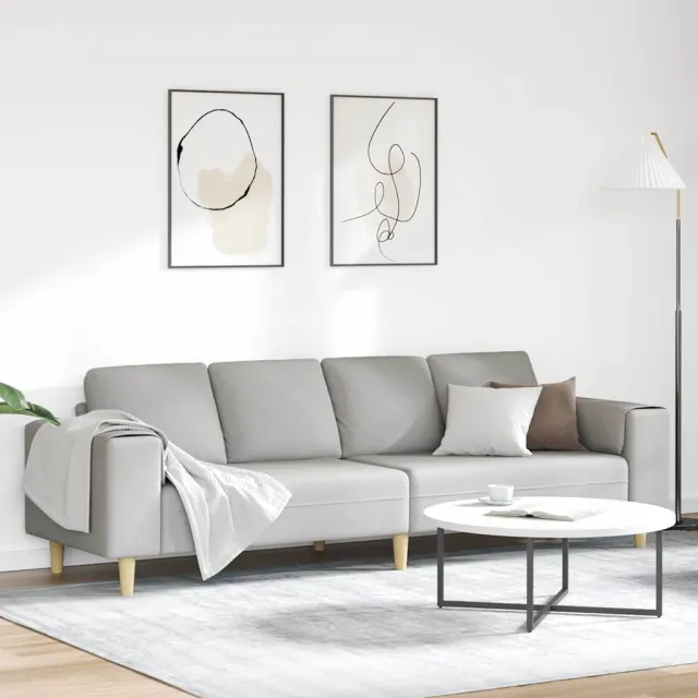 vidaXL Woonkamer Bank Wolkengrijs 250 x 77 x 76 cm Polyester
