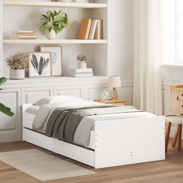 vidaXL Bedframe met lades wit 90x200 cm