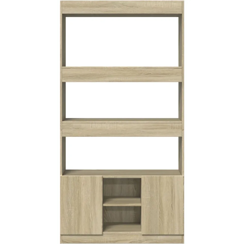 vidaXL Hoge kast 92x33x180 cm bewerkt hout sonoma eikenkleurig, foto 4