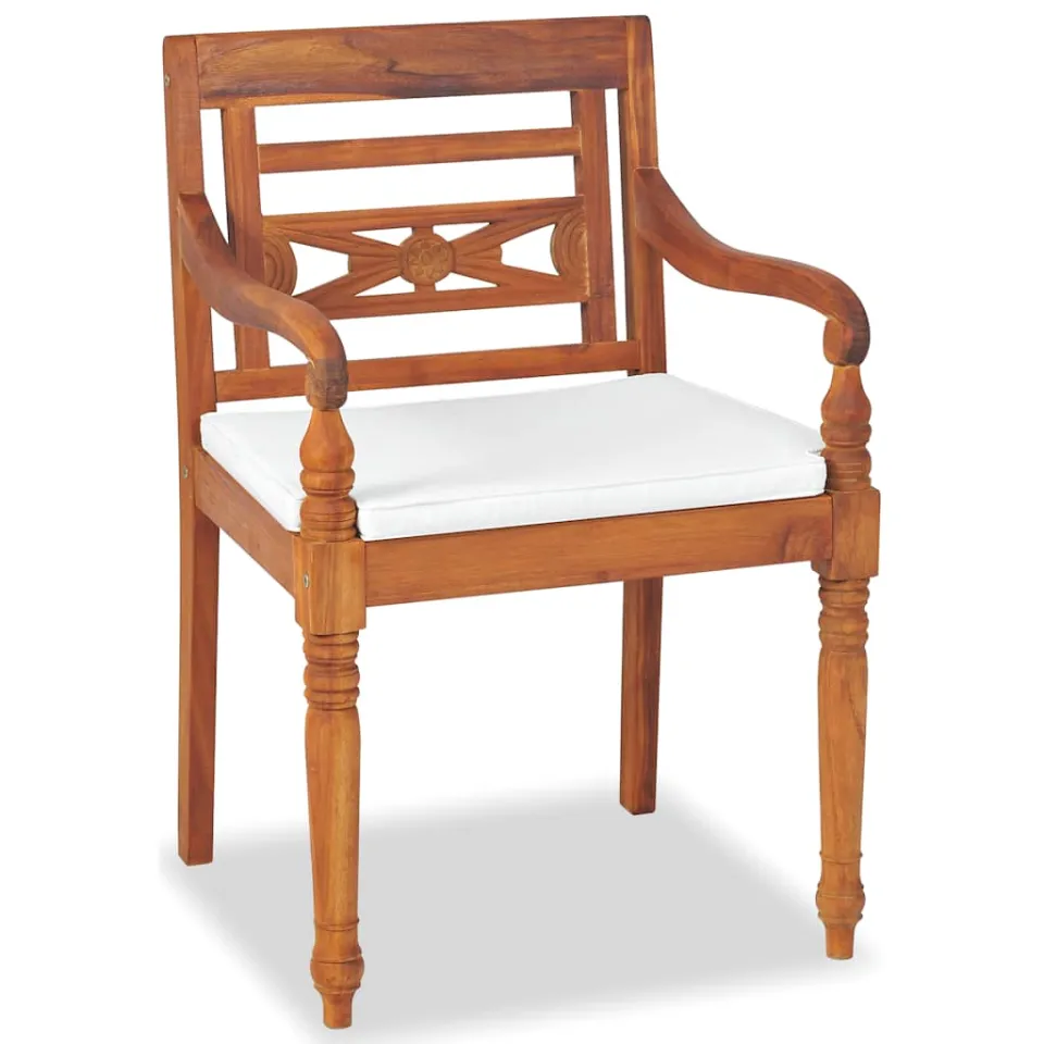 vidaXL 4-delige Loungeset met kussens massief teakhout bruin, foto 3