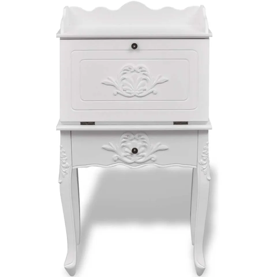 vidaXL Franse secretaire hout wit, foto 3