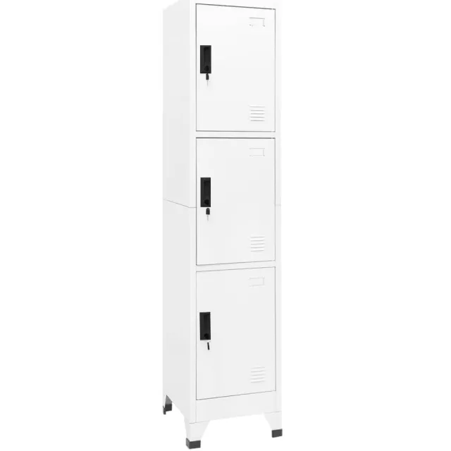 vidaXL Lockerkast 38x45x180 cm staal wit