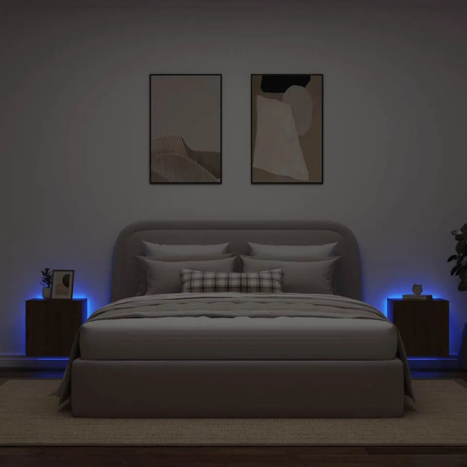 vidaXL Tv-wandmeubelen met LED 2 st 40,5x35x40 cm bruin eikenkleur, foto 3