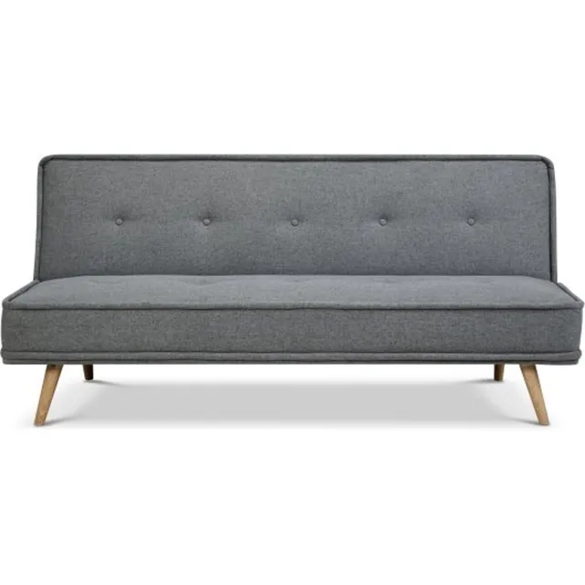 Pure Garden & Living Slaapbank Roma - 1-persoons - Logeerbed - Zetelbed - Uitklapbaar - 2,5 zits - Stof - Grijs