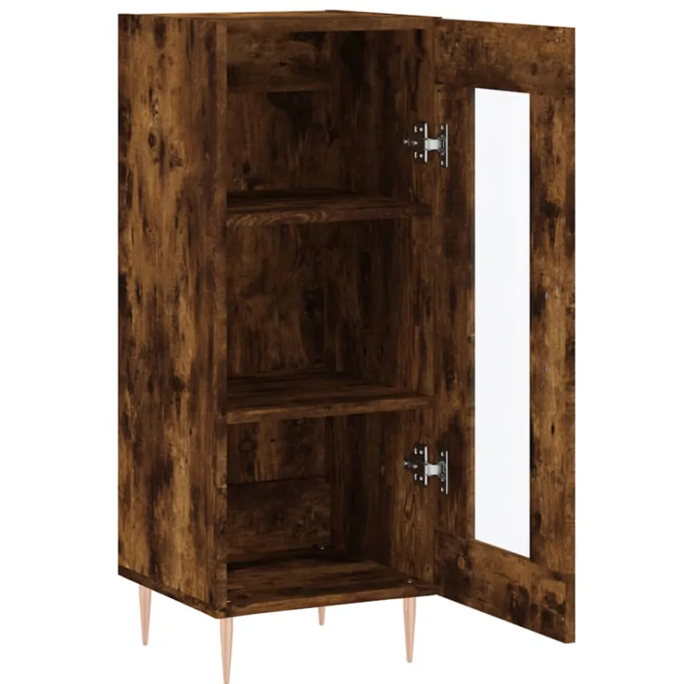 vidaXL Dressoir 34,5x34x90 cm bewerkt hout gerookt eiken, foto 4