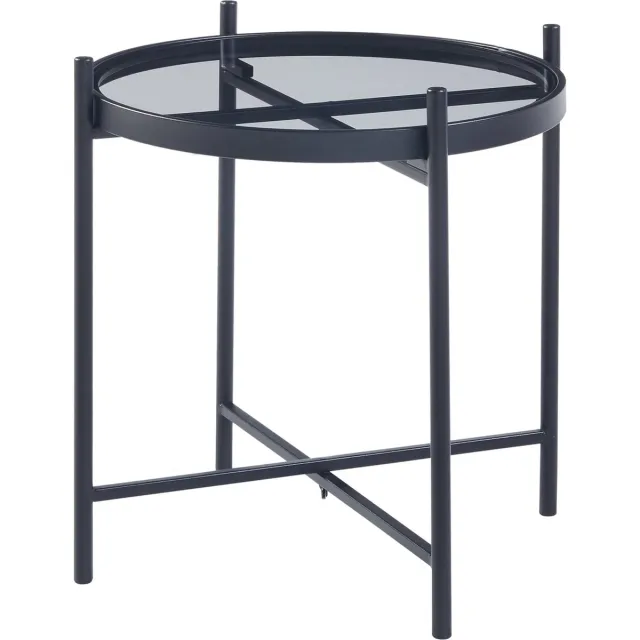 en.casa Bijzettafel Lier rond 41,5xØ46 cm zwart