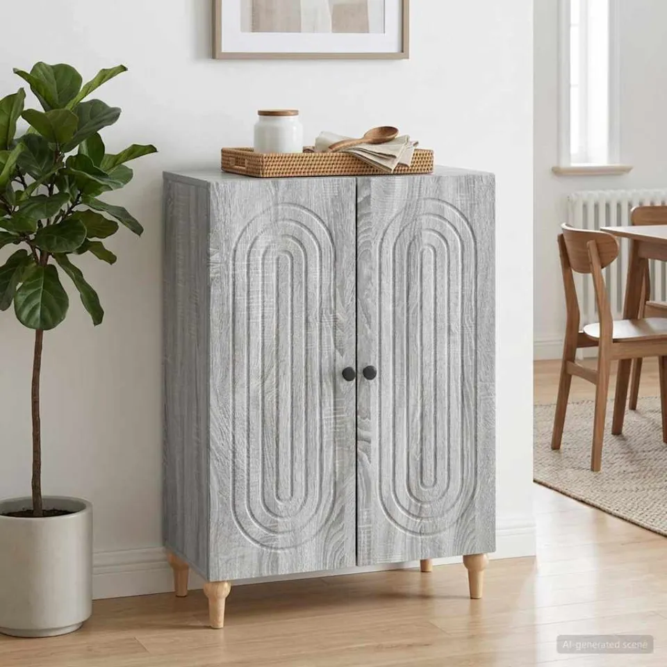 vidaXL Dressoir Grijs sonoma 66 x 34,5 x 90 cm Bewerkt hout, foto 3