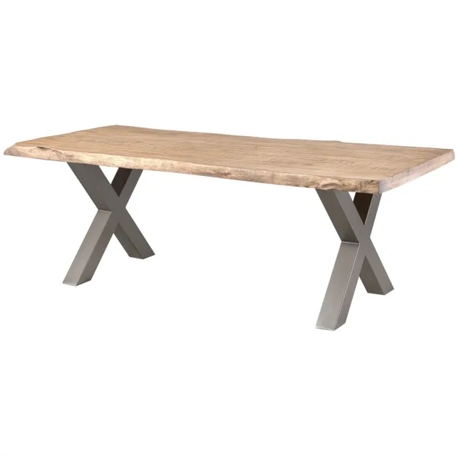 MASSIVMOEBEL24 .DE FREEFORM eettafel beige gelakt massief hout mango 220x100x77 cm (BxTxH)