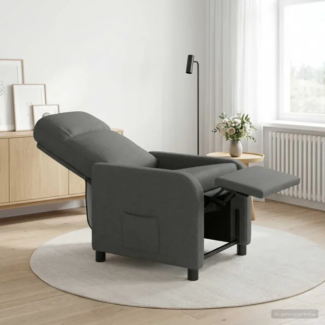 vidaXL Relaxfauteuil Donkergrijs Stof