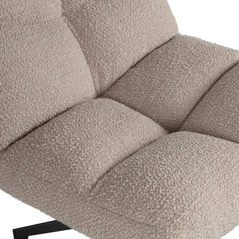 WOOOD Vinny Draaifauteuil - Bouclé - Zand - 80x75x75, foto 7