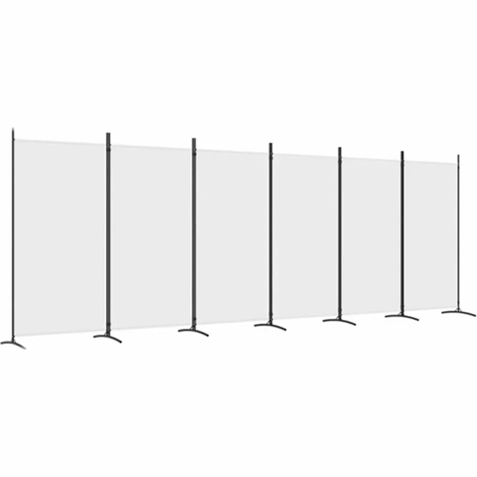 vidaXL Kamerscherm met 6 panelen 520x180 cm stof wit, foto 3