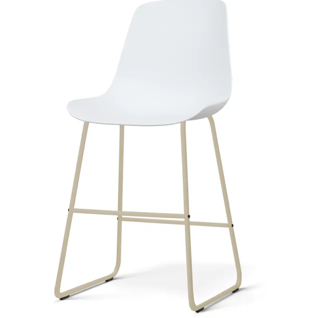 Nolon Nino-Pip barkruk wit - beige onderstel - 65 cm