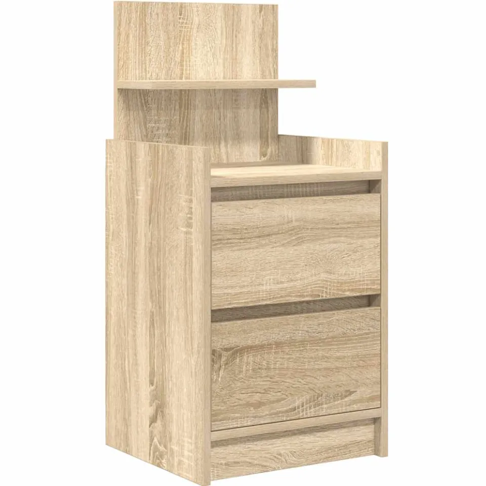 vidaXL Nachtkastjes met 2 lades 2 st 38x34x80 cm Sonoma eikenkleurig, foto 4