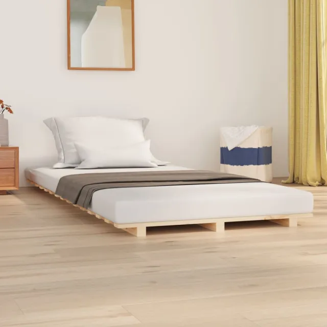 vidaXL Bedframe massief grenenhout 75x190 cm bruin
