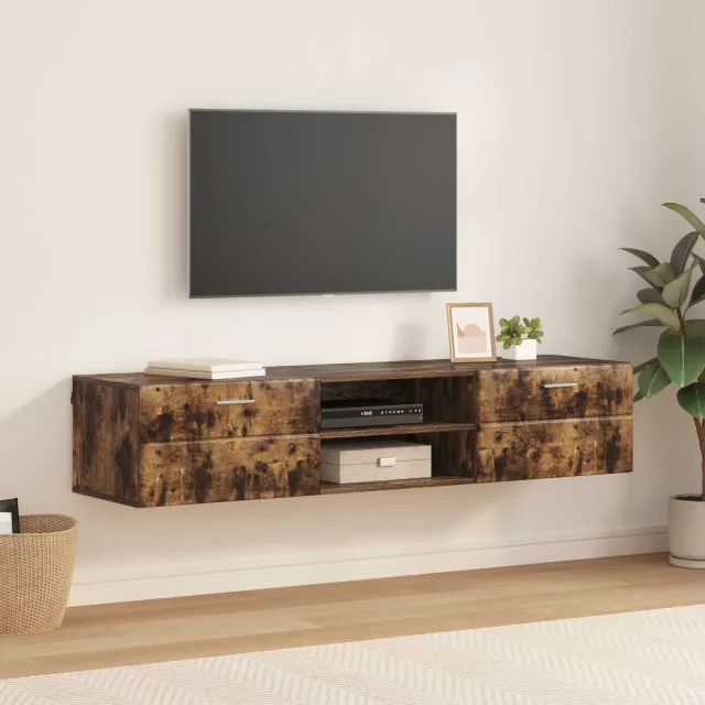 vidaXL Tv-meubel FLORIN 150 x 39 x 30 cm Gerookt eiken Bewerkt hout Bruin