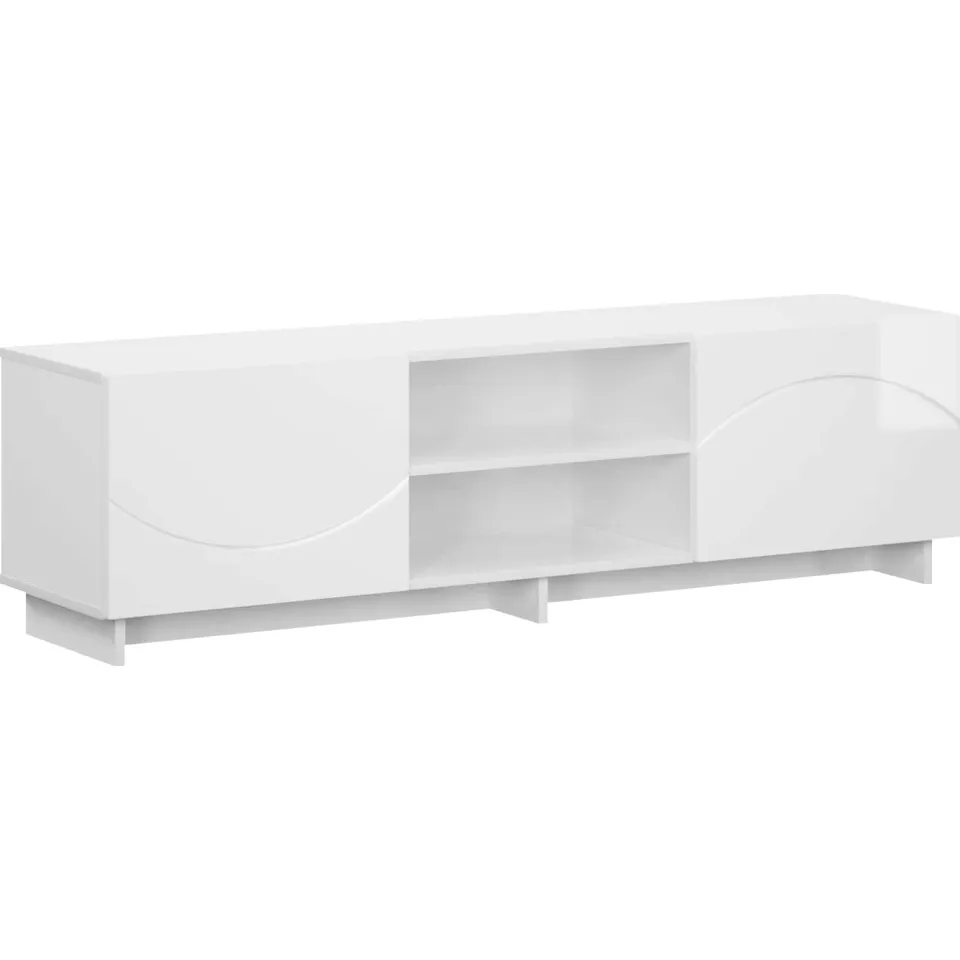 vidaXL TV-standaard 140 x 34,5 x 40 cm Hoogglans Wit Bewerkt hout, foto 3