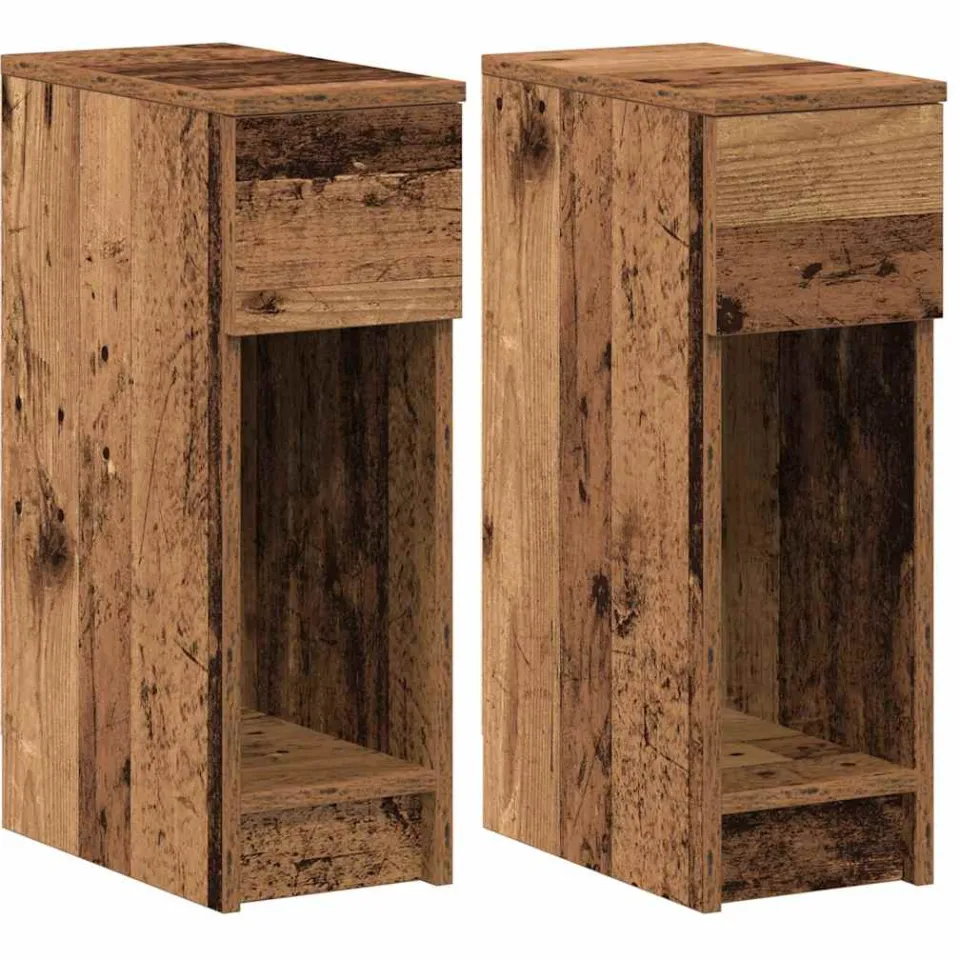 vidaXL Nachtkastjes 2 st met lade 20x36x60 cm oud houtkleurig bruin, foto 3