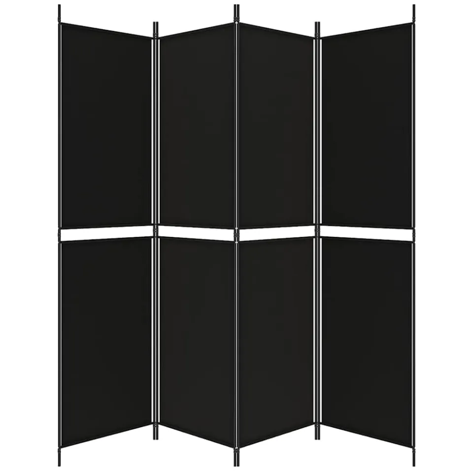vidaXL Kamerscherm met 4 panelen 200x200 cm stof zwart, foto 4