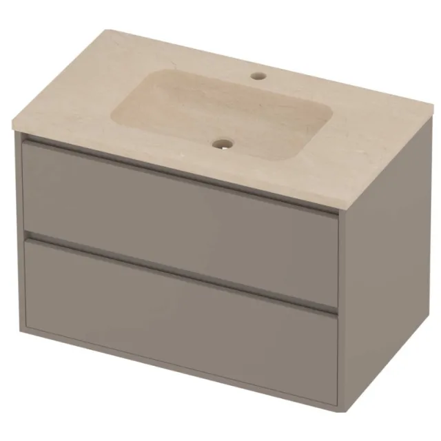 Proline Rollo Badmeubelset Hardsteen Elegant 1 Gat 80x46x54 cm Sand Stone Clay Beige