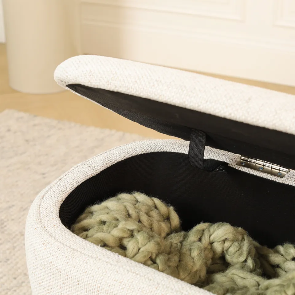 Nolon Juna bankje met opbergruimte beige melange - 95 x 37 cm, foto 4