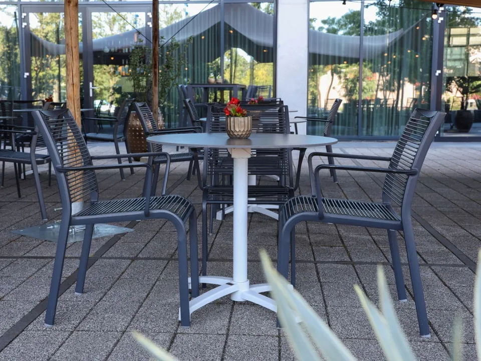 Apple Bee Hawaii dining tuinstoel stapelbaar grijs, foto 4