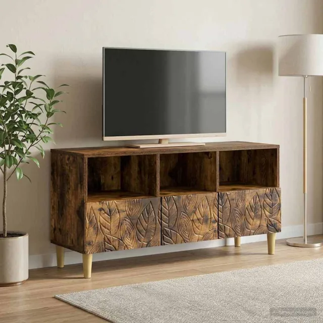 vidaXL TV-kast 102 x 34,5 x 50 cm Gerookt eiken Bewerkt hout Bruin