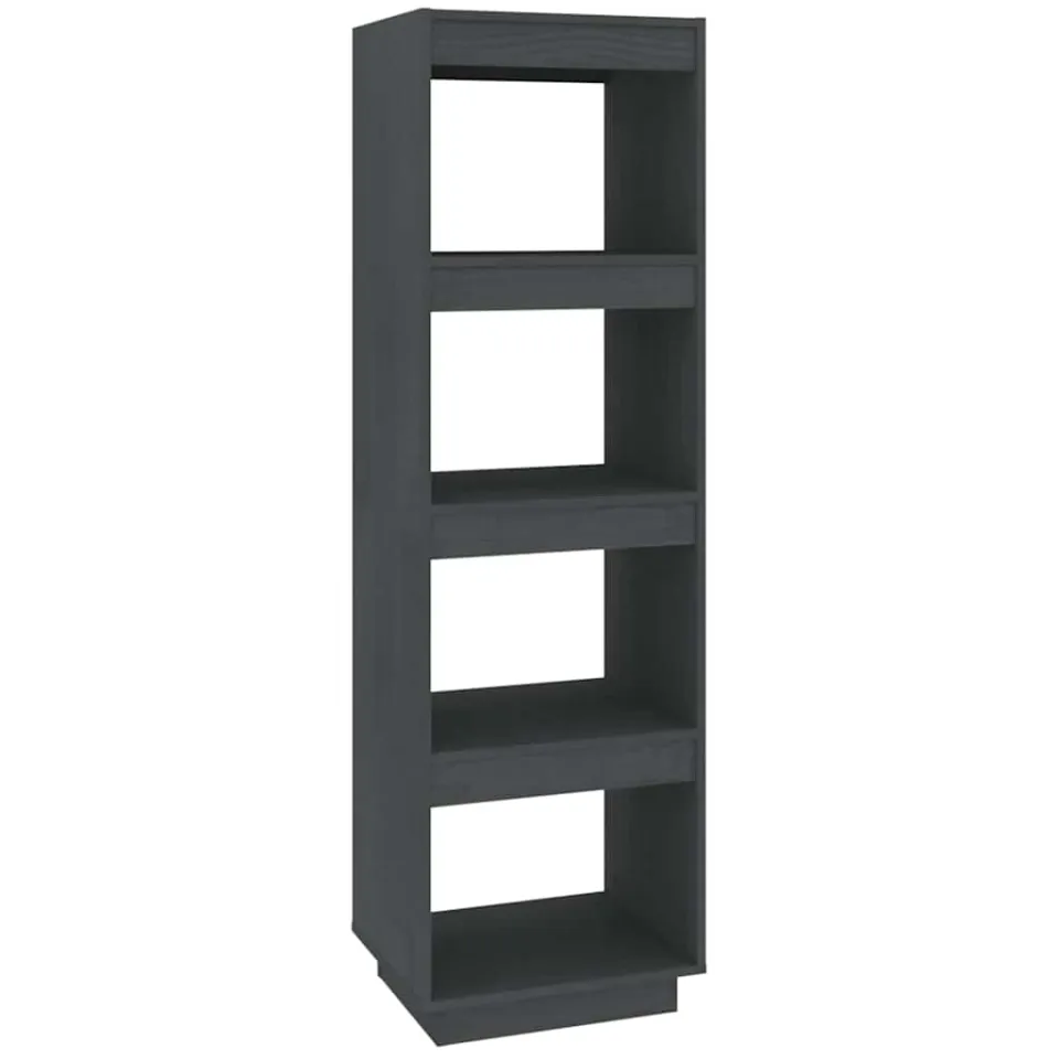 vidaXL Boekenkast/kamerscherm 40x35x135 cm massief grenenhout grijs